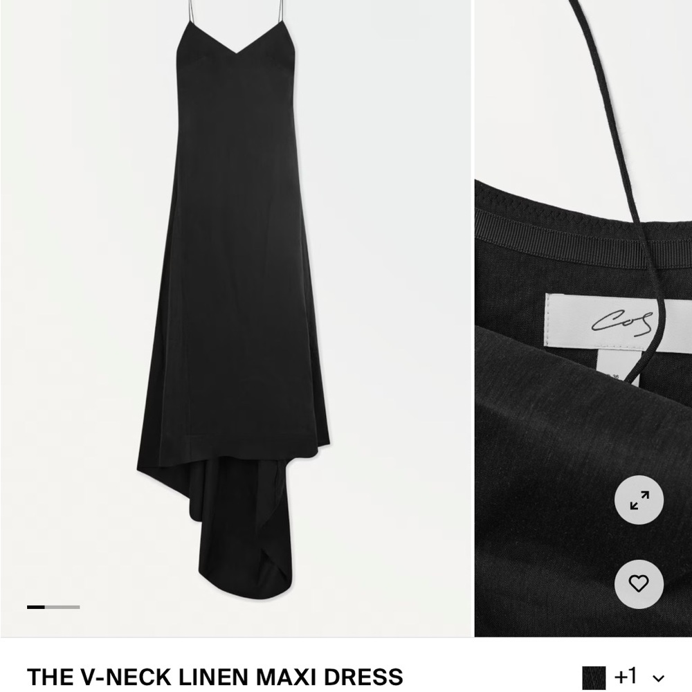 COS NWT V-Neck Linen Maxi Dress, US 10